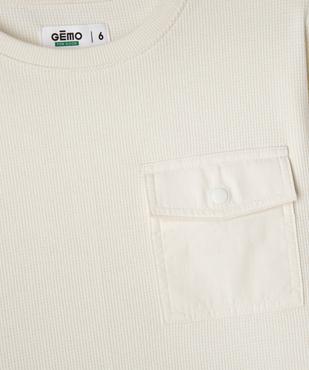 Tee-shirt manches longues en maille nid d’abeille garçon vue2 - GEMO 4G GARCON - GEMO