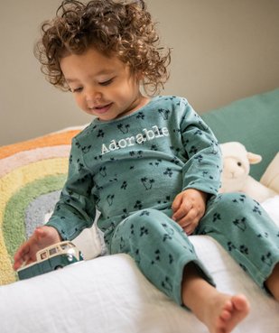 Pyjama bébé en velours 2 pièces avec motifs palmiers vue6 - GEMO(BB COUCHE) - GEMO