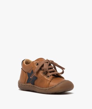 Chaussures premiers pas à lacets bébé garçon - Bopy vue2 - BOPY - GEMO