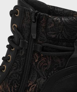 Bottines à lacets avec empiècement à motifs femme - Emilia Rosa vue7 - EMILIA ROSA - GEMO