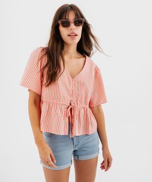 Short en jean avec revers cousus femme vue8 - GEMO 4G FEMME - GEMO