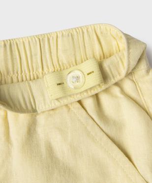 Bermuda en coton lin à taille élastiquée garçon vue4 - GEMO (ENFANT) - GEMO