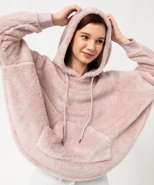 Veste d’intérieur à capuche en maille peluche femme vue5 - GEMO(HOMWR FEM) - GEMO