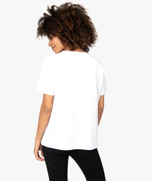 Tee-shirt femme à manches courtes et large motif vue3 - GEMO(FEMME PAP) - GEMO