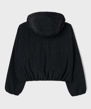 Sweat zippé à capuche coupe courte en matière déperlante fille vue3 - GEMO (JUNIOR) - GEMO