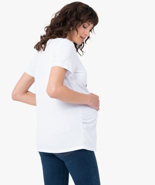 Tee-shirt de grossesse à col V avec inscription sur le buste vue3 - GEMO (MATER) - GEMO