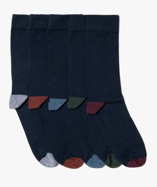 Chaussettes homme avec extrémités contrastantes (lot de 5) vue1 - GEMO(HOMWR HOM) - GEMO