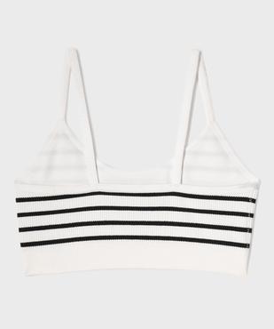Brassière à fines bretelles en maille côtelée fille vue3 - GEMO 4G FILLE - GEMO