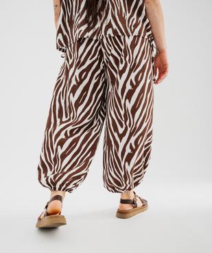 Pantalon ample et fluide style sarouel femme grande taille vue3 - GEMO 4G GT - GEMO