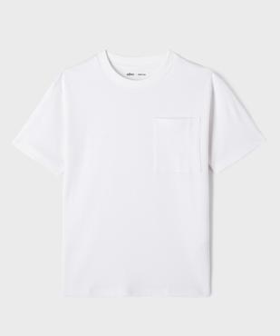 Tee-shirt manches courtes en jersey de coton à poche poitrine garçon vue1 - GEMO (JUNIOR) - GEMO