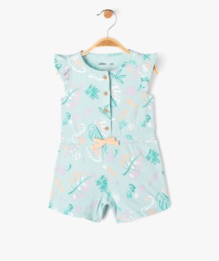 Combishort sans manches en jersey de coton imprimé bébé fille vue1 - GEMO 4G BEBE - GEMO