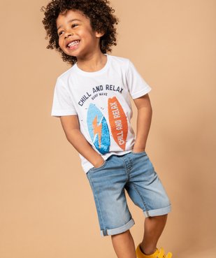 Bermuda garçon en jean avec revers cousus vue6 - GEMO (ENFANT) - GEMO