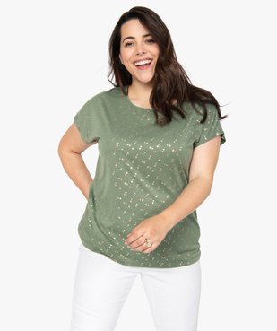Tee-shirt femme à manches courtes à motifs vue1 - GEMO (G TAILLE) - GEMO