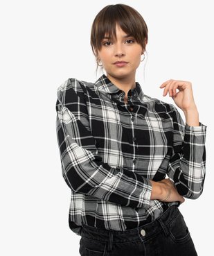 Chemise femme à carreaux 100% coton vue2 - GEMO(FEMME PAP) - GEMO