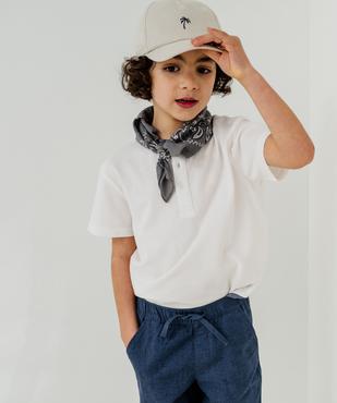 Tee-shirt tunisien à manches courtes en maille piquée garçon vue1 - GEMO 4G GARCON - GEMO