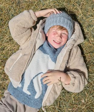 Sweat zippé à capuche réversible garçon vue1 - GEMO (ENFANT) - GEMO