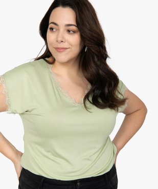 Tee-shirt femme sans manches avec finitions dentelle vue2 - GEMO (G TAILLE) - GEMO