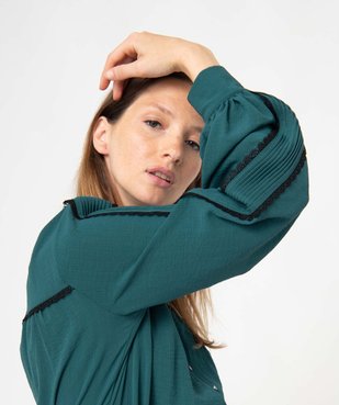 Blouse femme en crêpe à manches longues vue2 - GEMO(FEMME PAP) - GEMO