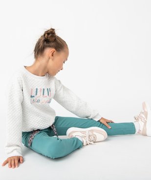 Pantalon fille slim avec ceinture à nouer fleurie - LuluCastagnette vue5 - LULUCASTAGNETTE - GEMO