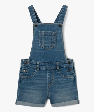 Salopette en jean courte fille vue1 - GEMO 4G FILLE - GEMO