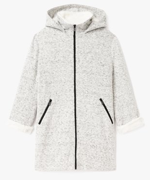 Manteau à capuche en maille bouclette et doublure peluche femme grande taille vue2 - GEMO (G TAILLE) - GEMO