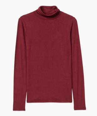 Tee-shirt femme uni avec col roulé et manches longues vue4 - GEMO 4G FEMME - GEMO