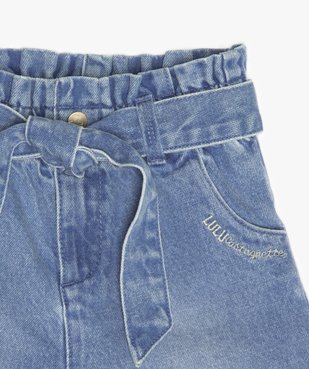 Short fille en jean taille haute avec ceinture à nouer – Lulu Castagnette vue3 - LULUCASTAGNETTE - GEMO