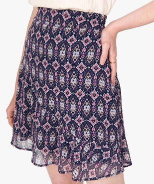 Jupe femme courte en voile imprimé vue2 - GEMO(FEMME PAP) - GEMO