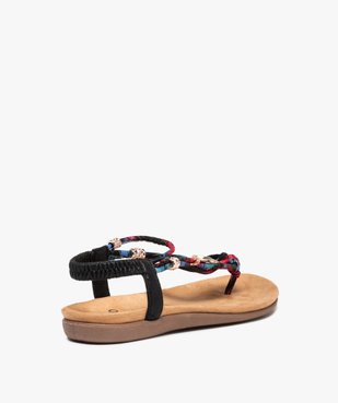 Sandales femme à entre-doigts et fines brides foulard vue4 - EMILIA ROSA - GEMO