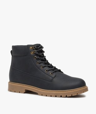 Boots homme à semelle crantée et lacets - Les Supaires à semelle contrastante et lacets bicolores vue2 - GEMO (CASUAL) - GEMO