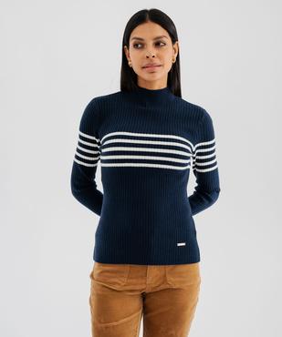 Pull col montant à rayures femme - LuluCastagnette vue1 - LULUCASTAGNETTE - GEMO
