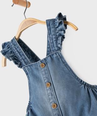 Salopette en jean avec entrejambe zippé bébé fille vue2 - GEMO 4G BEBE - GEMO