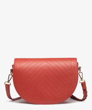 Sac femme forme besace avec surpiqûres sur le rabat vue1 - GEMO (ACCESS) - GEMO