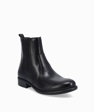 Boots fille style Chelsea unies dessus cuir - Tanéo vue2 - TANEO - GEMO