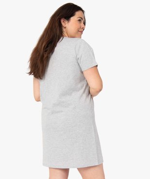 Chemise de nuit femme grande taille à manches courtes avec motifs vue3 - GEMO(HOMWR FEM) - GEMO
