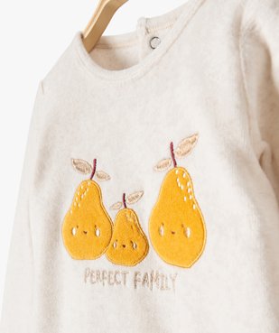 Pyjama en velours 2 pièces imprimées poires bébé vue2 - GEMO(BB COUCHE) - GEMO