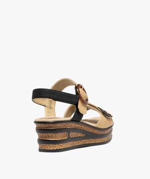 Sandales compensées à brides scratch femme - Valentina Baldano vue5 - EMILIA ROSA - GEMO
