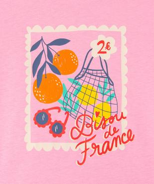 Tee-shirt manches courtes avec motif estival fille vue3 - GEMO 4G FILLE - GEMO