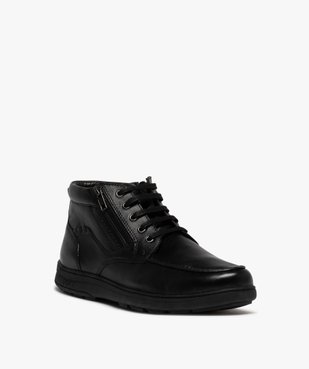 Boots homme confort dessus cuir uni à lacets vue2 - GEMO (CONFORT) - GEMO