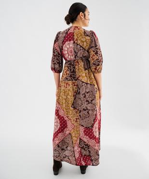 Robe longue col V femme vue3 - GEMO(FEMME PAP) - GEMO