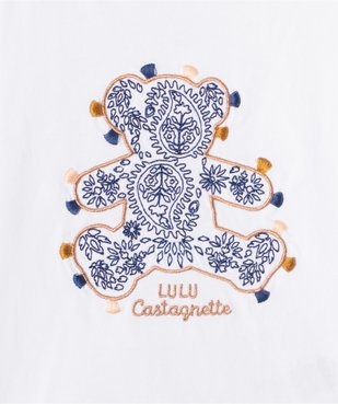 Tee-shirt fille à manches longues et broderie - Lulu Castagnette vue2 - LULUCASTAGNETTE - GEMO