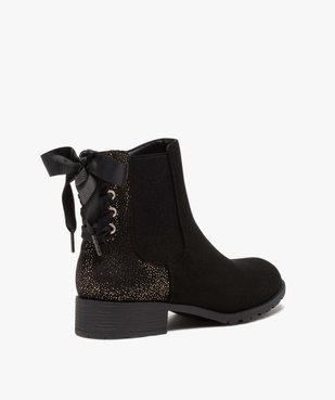 Boots femme chelsea zippées avec ruban sur le contrefort vue4 - GEMO (CASUAL) - GEMO