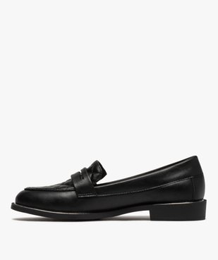 Mocassins femme à talon plat dessus matelassé vue3 - GEMO (CASUAL) - GEMO