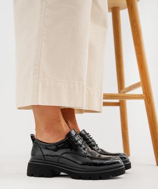 Derbies vernis sur semelle crantée femme - Follow Me vue1 - FOLLOW ME - GEMO