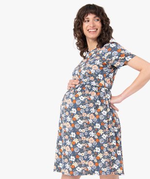 Robe de grossesse et d'allaitement en maille imprimée vue1 - GEMO (MATER) - GEMO