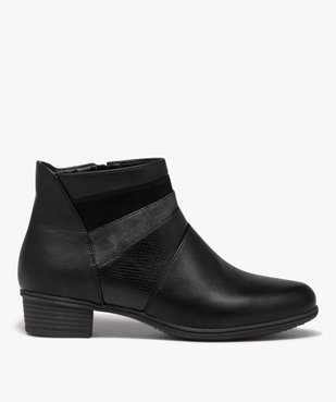 Boots femme confort unies à petit talon vue1 - GEMO (CONFORT) - GEMO
