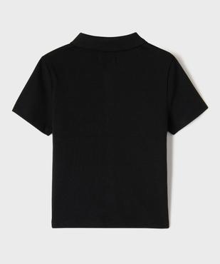 Polo en maille côtelée avec boutons fantaisie fille vue3 - GEMO 4G FILLE - GEMO