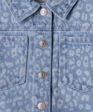 Veste en jean avec motifs délavés fille vue2 - GEMO (ENFANT) - GEMO
