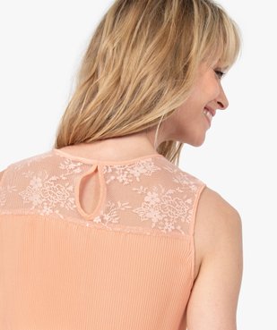 Chemise femme plissée sans manches avec dentelle vue2 - GEMO(FEMME PAP) - GEMO