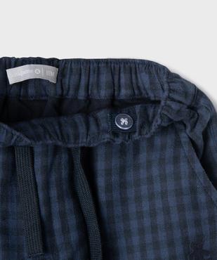 Pantalon à carreaux en coton doublé bébé garçon - LuluCastagnette vue3 - LULUCASTAGNETTE - GEMO